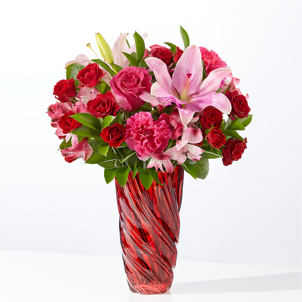 In Love Bouquet with Luxe Swirl Vase – TOWN CENTER FLORIST & GIFTS INC, Orlando FL