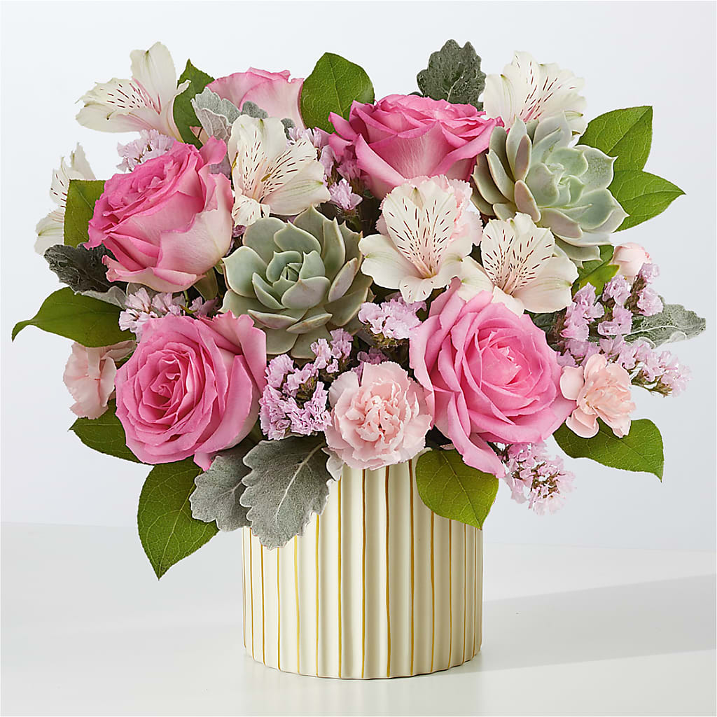 Dusty Rose Bouquet with Ivory Vase – TOWN CENTER FLORIST & GIFTS INC, Orlando FL