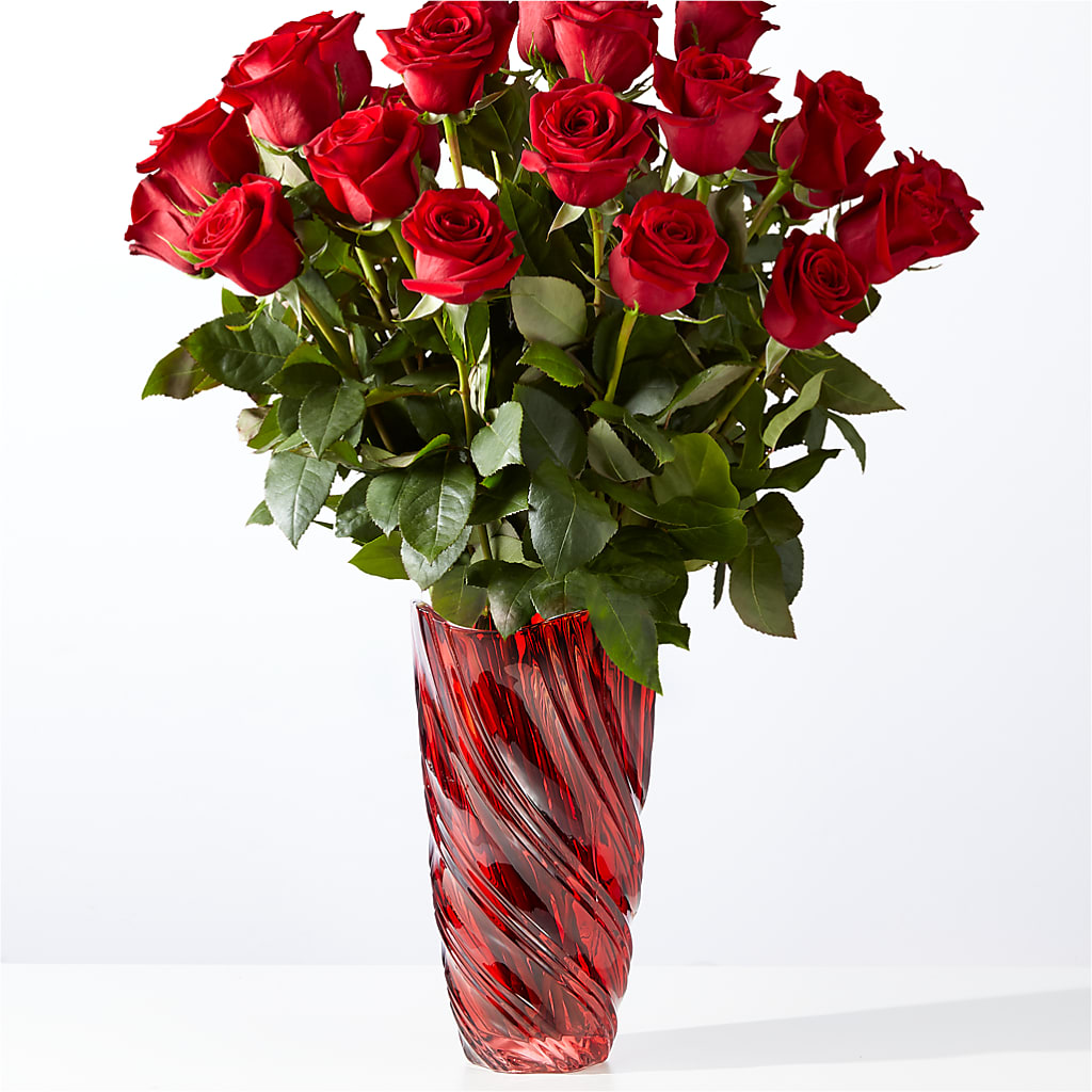 Classic Love Red Rose Bouquet with Luxe Swirl Vase – TOWN CENTER FLORIST & GIFTS INC, Orlando FL